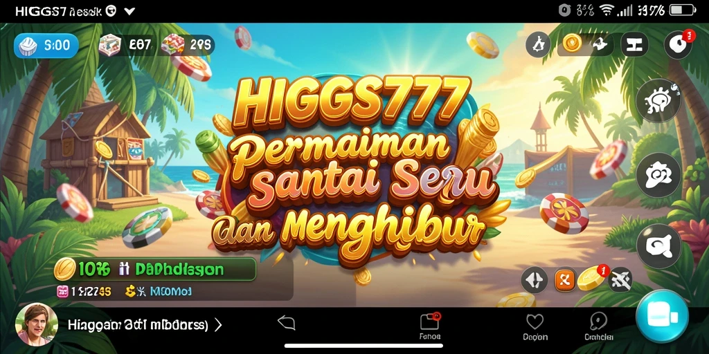 Screenshot menunjukkan gameplay santai yang menghibur di HIGGS777.