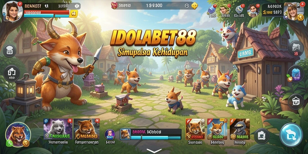 Tampilan gameplay interaktif dari IDOLABET88 dengan berbagai karakter dan misi.