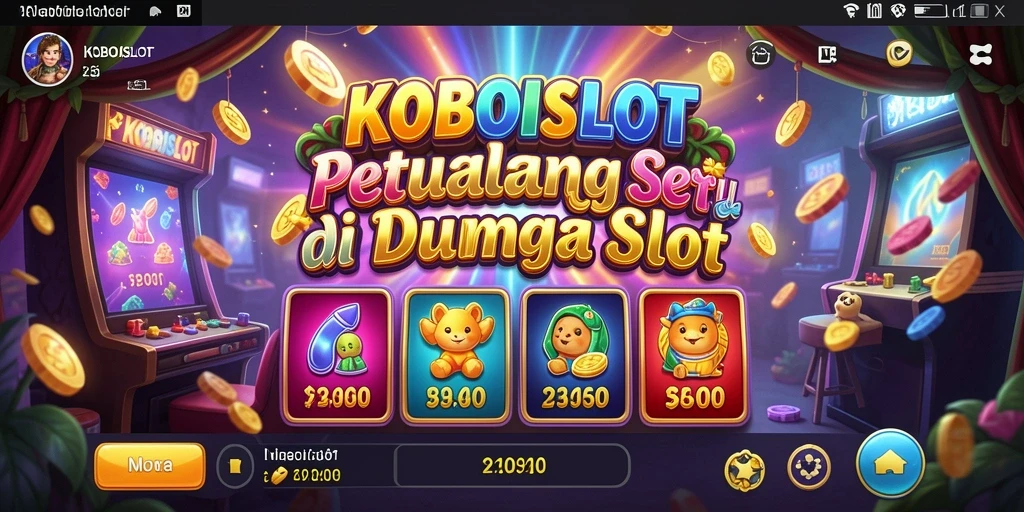 Tampilan gameplay KOBOISLOT yang penuh warna dan petualangan.